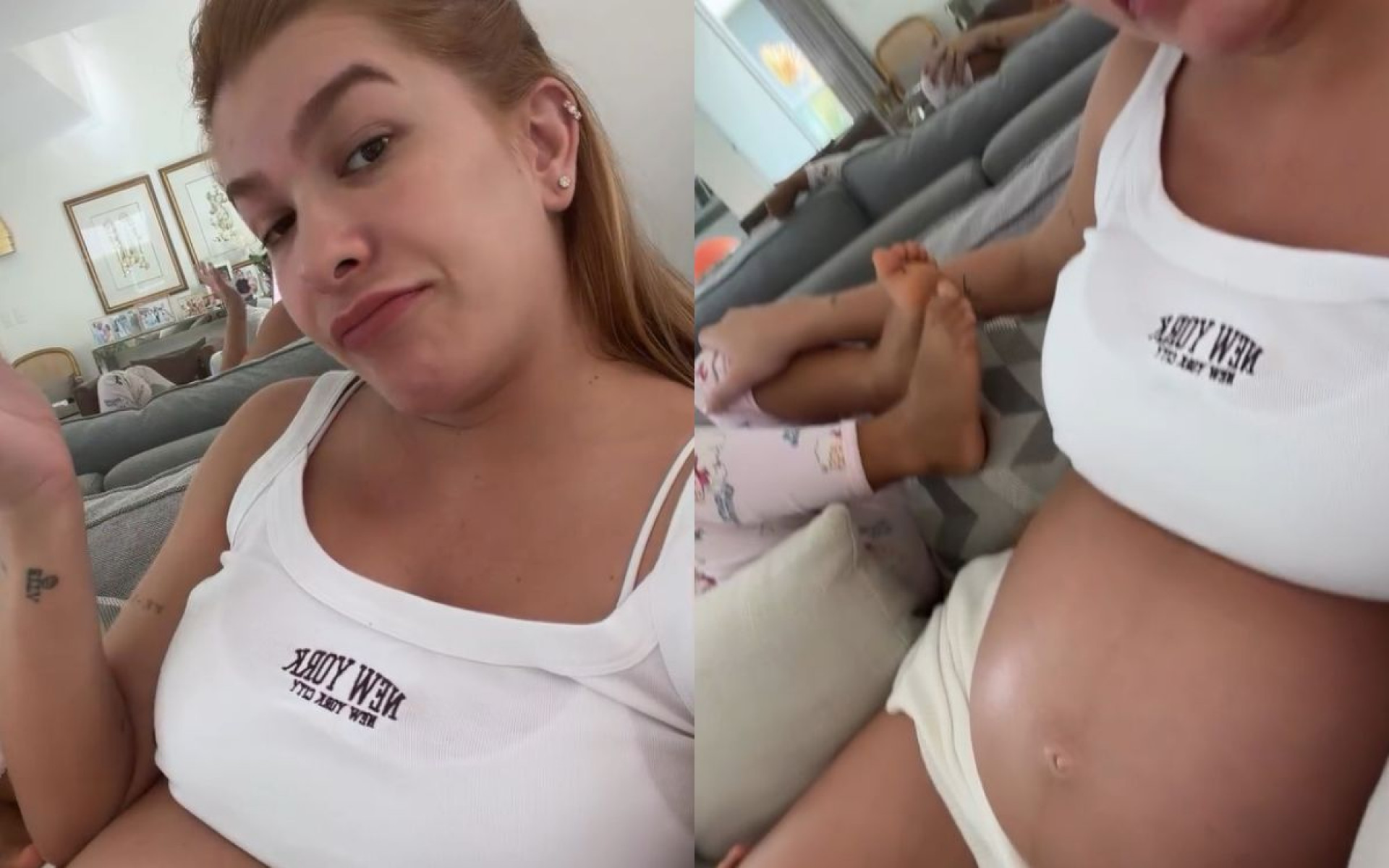 Lore Improta recorre a alimento que é alérgica por causa de enjoo na reta final da gravidez