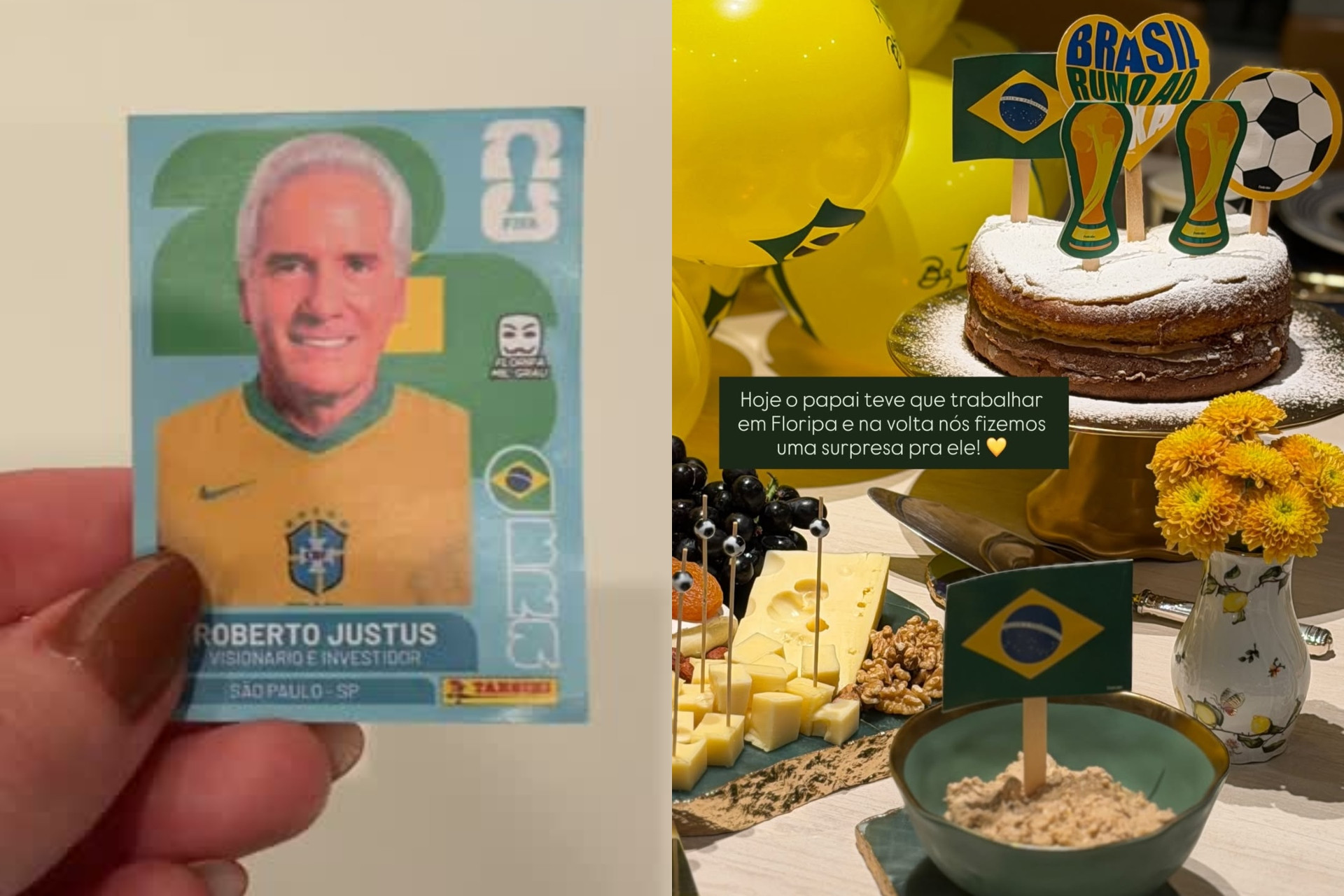 Roberto Justus ganha festa tem&aacute;tica da Copa do Mundo - Reprodu&ccedil;&atilde;o / Instagram