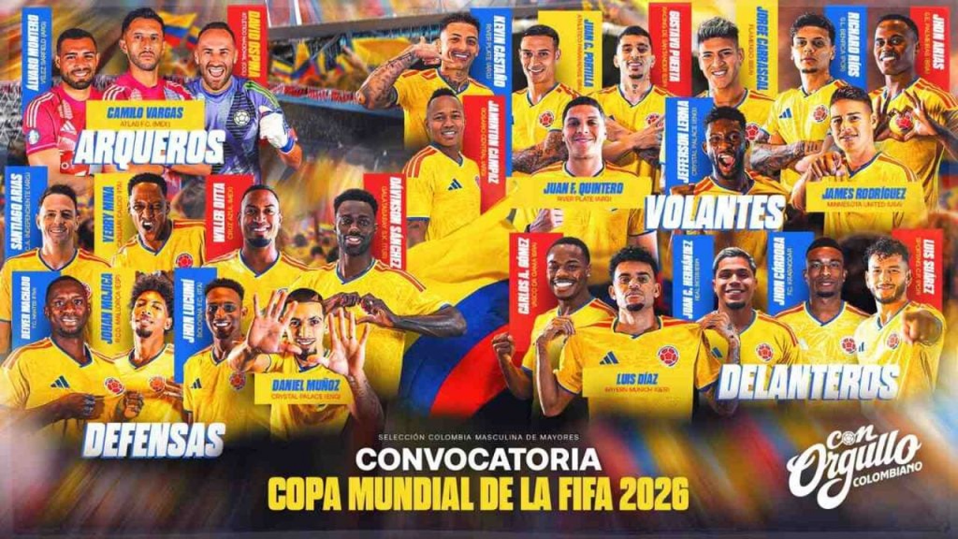 Com quatro jogadores do Brasileir&atilde;o, Col&ocirc;mbia anuncia convocados para a Copa do Mundo