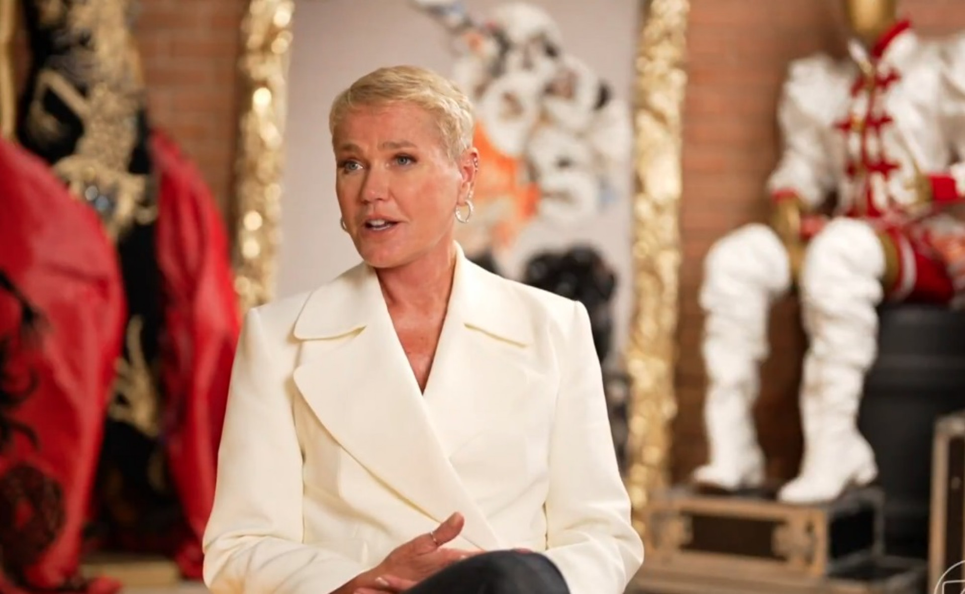 Xuxa durante entrevista ao Fantástico - Reprodução de vídeo