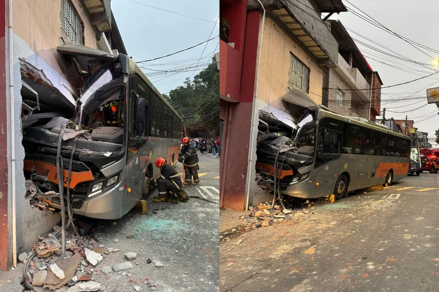 Ônibus perde controle, invade casa e deixa oito feridos na Zona Oeste de SP