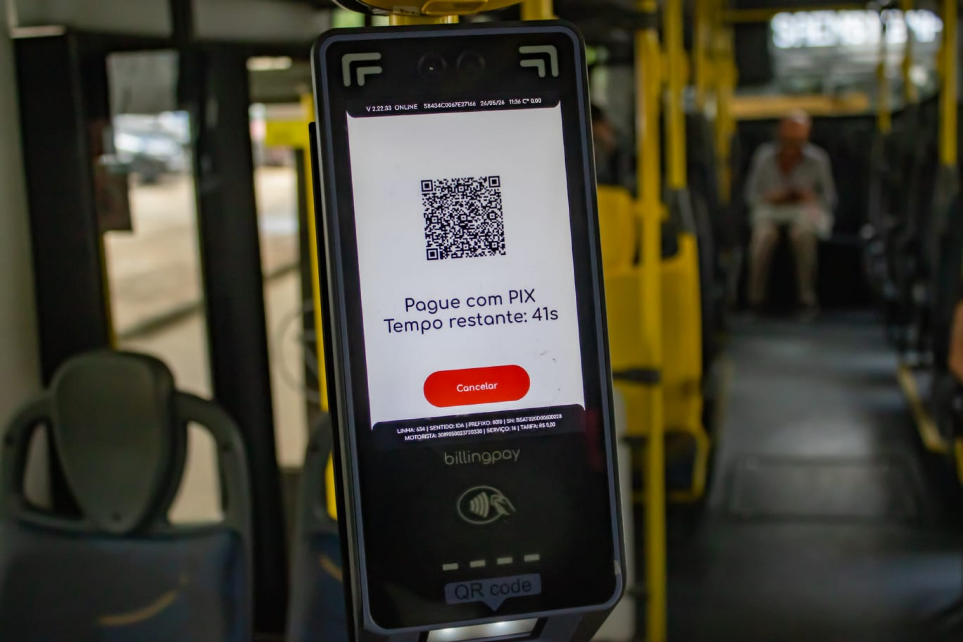 Testes de pagamentos por Pix começaram nesta terça-feira (26) na linha 634 (Bananal x Saens Peña) - Érica Martin/ Agência O Dia
