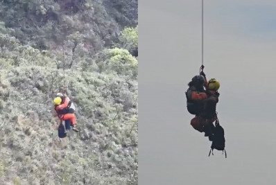 Mulher é resgatada após ser jogada em penhasco pelo ex-marido