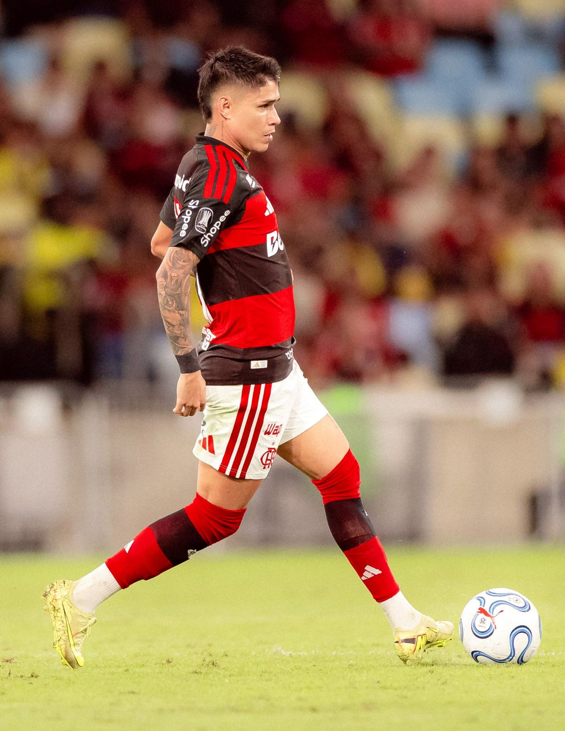 Luiz Araújo em ação durante Flamengo x Cusco - Adriano Fontes / Flamengo