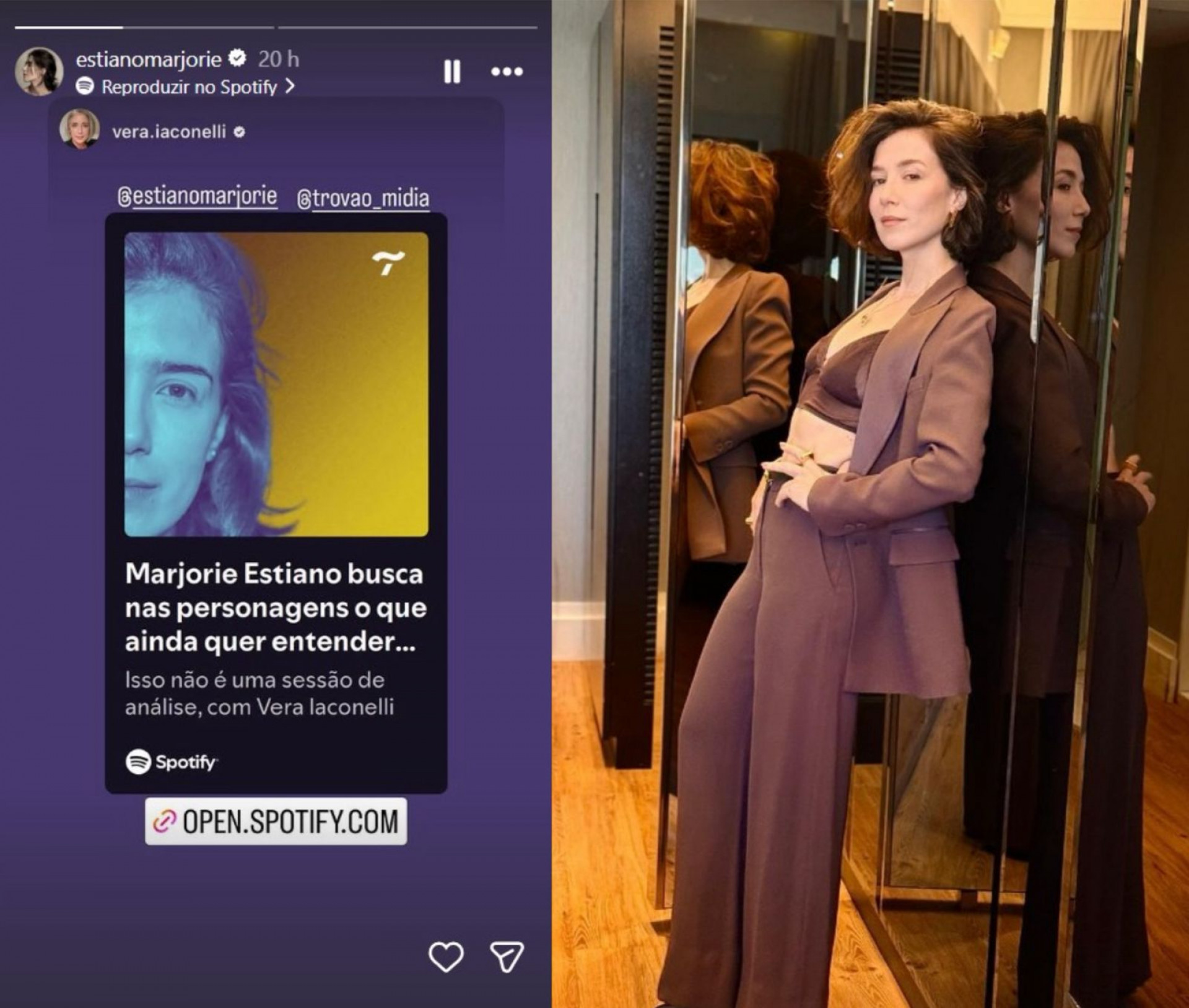 Marjorie Estiano participa do podcast 'Isso Não É Uma Sessão de Análise' - Rreprodução / Instagram