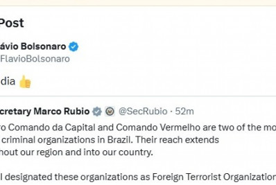 Flávio Bolsonaro comemora após EUA listarem CV e PCC como grupos terroristas: 'Grande dia'