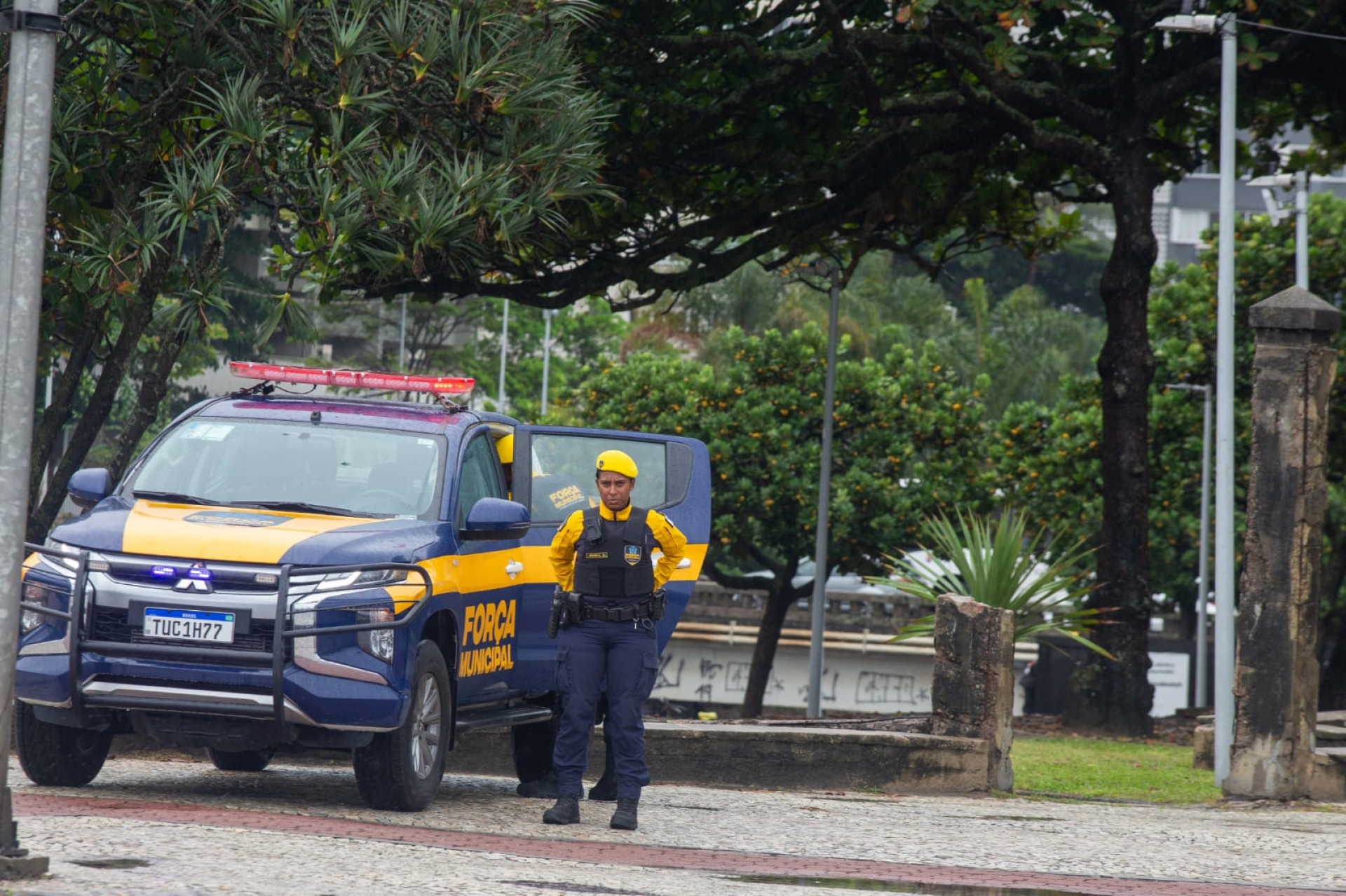 Efetivo da Força Municipal na Praça Afonso Pena, na Tijuca, Zona Norte do Rio - Érica Martin/Agência O Dia
