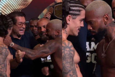 Nego do Borel dá soco em Biel durante pesagem do 'Fight Music Show'
