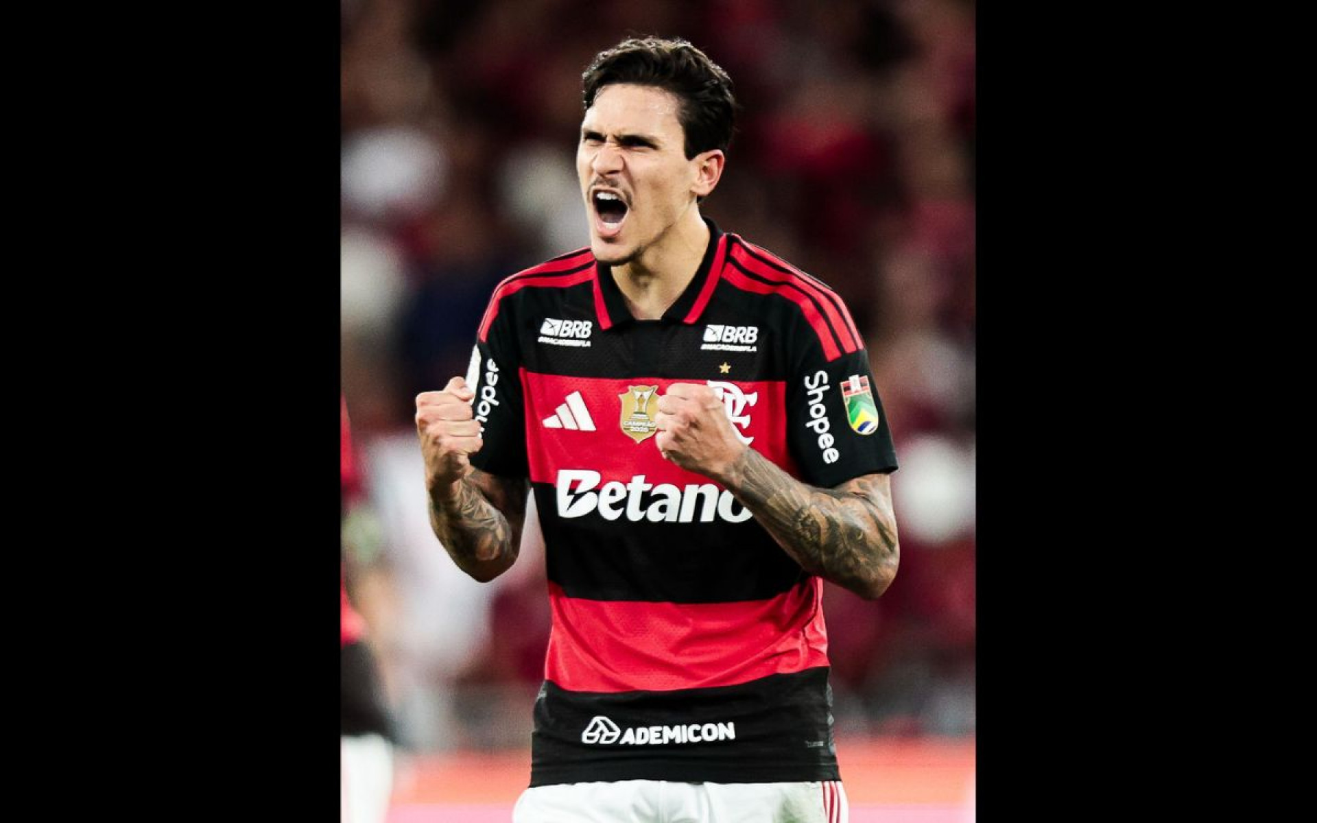 Pedro comemora gol marcado pelo Flamengo sobre o Coritiba, no Maracanã - Gilvan de Souza / Flamengo
