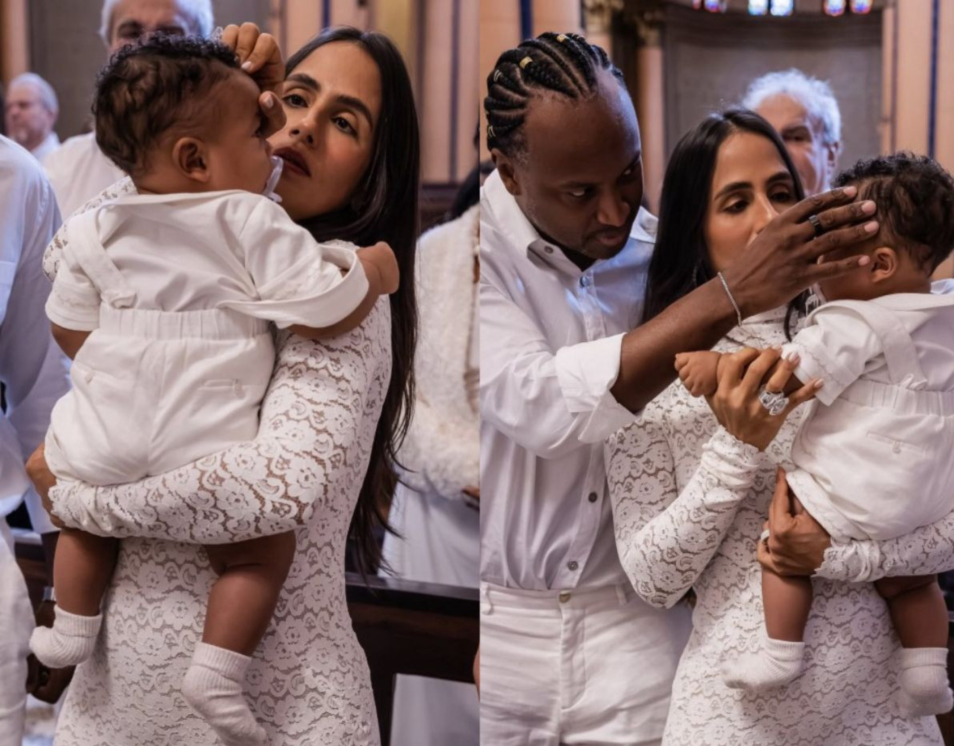 Carol Peixinho e Thiaguinho batizam o filho na Paróquia Nossa Senhora da Paz, em Ipanema - @wadsonhenrique_/ Reprodução do Instagram