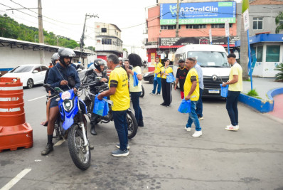 Secretaria Municipal de Transporte e Detran-RJ promove ações educativas para motociclistas no encerramento do Maio Amarelo em Belford Roxo