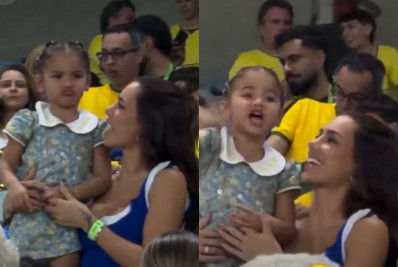 Mavie viraliza em jogo do Brasil e Bruna Biancardi esclarece reação da filha; vídeo
