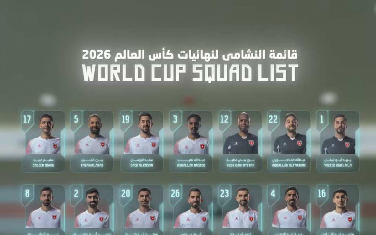 Jord&acirc;nia anuncia a lista de convocados para a Copa do Mundo 2026