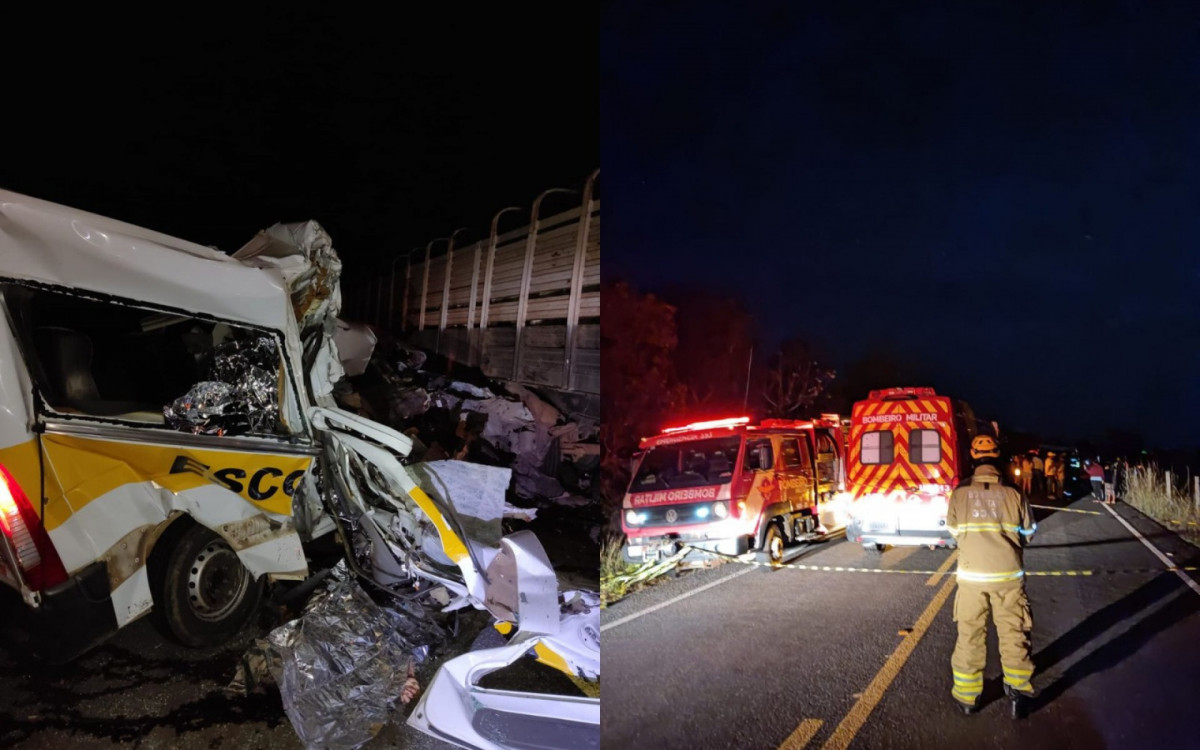 Oito ocupantes da van foram resgatados com vida