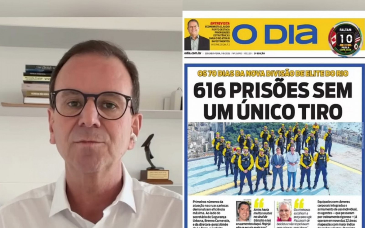 Ex-prefeito do Rio, Eduardo Paes comenta reportagem do Jornal O DIA sobre a Força Municipal