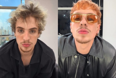 Juliano Floss muda visual e surge de cabelo ruivo
