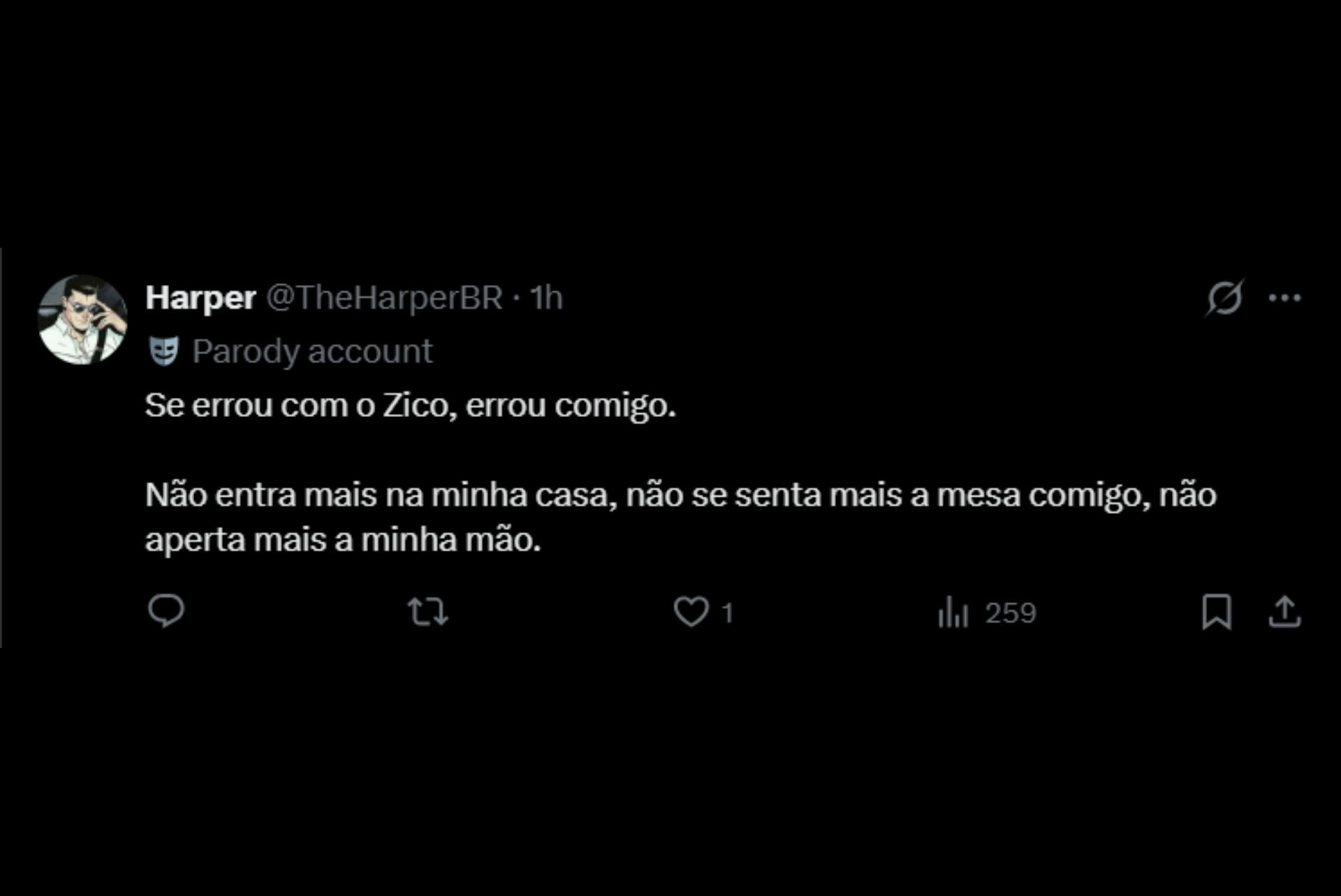 Fãs reagem a storie de Zico nas redes sociais - Reprodução / X