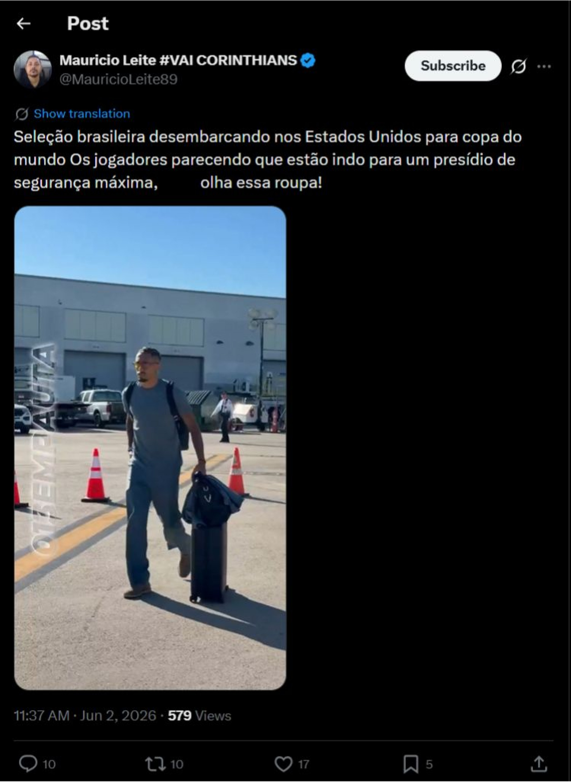 Traje de viagem da Seleção gerou memes - Reprodução / X