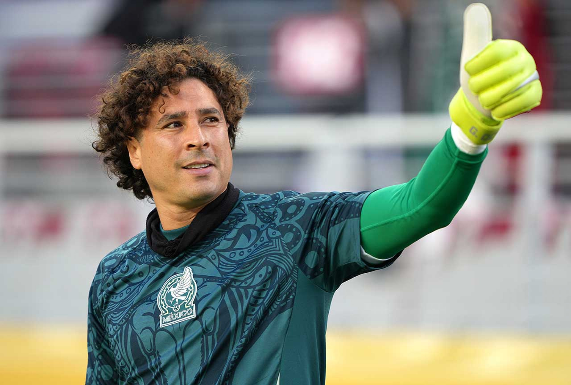 SANTA CLARA, CALIFORNIA - JULY 02: Guillermo Ochoa #13 of Mexico warms up prior to the start of the Concacaf Gold Cup semifinals game against Honduras at Levi's Stadium on July 02, 2025 in Santa Clara, California. (Photo by Thearon W. Henderson/Getty Images)