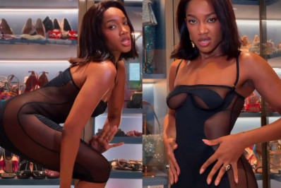 Com look transparente, Iza dança e namorado se derrete
