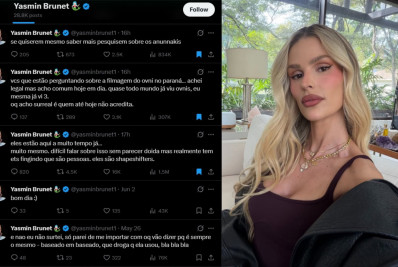Yasmin Brunet volta a falar sobre alienígenas: 'Já vi três'