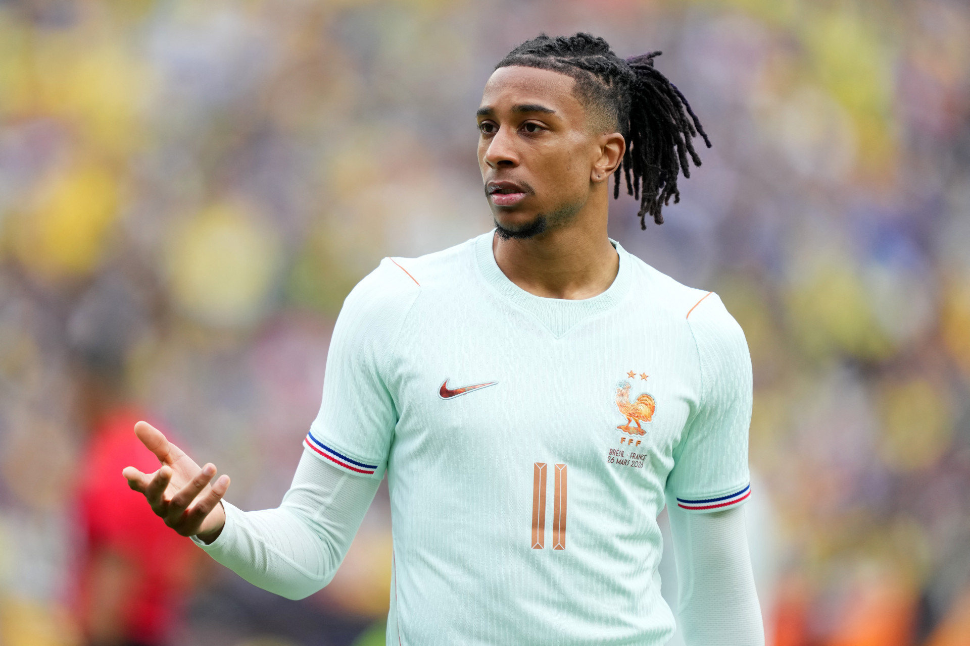 Olise em a&ccedil;&atilde;o pela sele&ccedil;&atilde;o francesa - Michael Owens / Getty Images via AFP