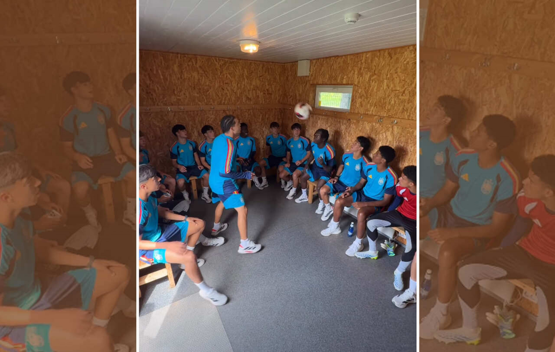 V&iacute;deo: filho de Marcelo recria na sele&ccedil;&atilde;o espanhola desafio com craques do Real de 2018
