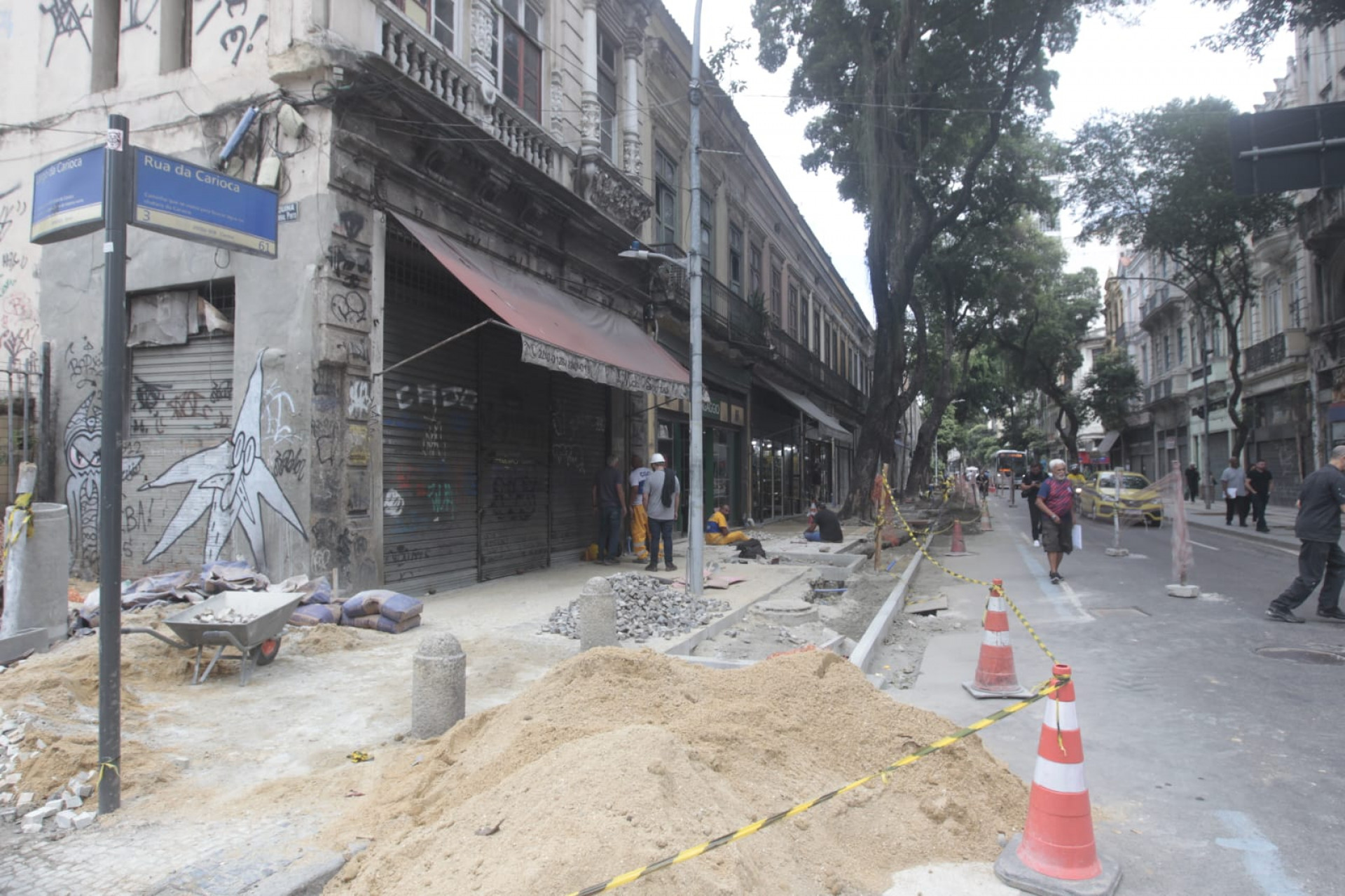 Obras na Rua da Carioca  - Reginaldo Pimenta / Ag&ecirc;ncia O Dia