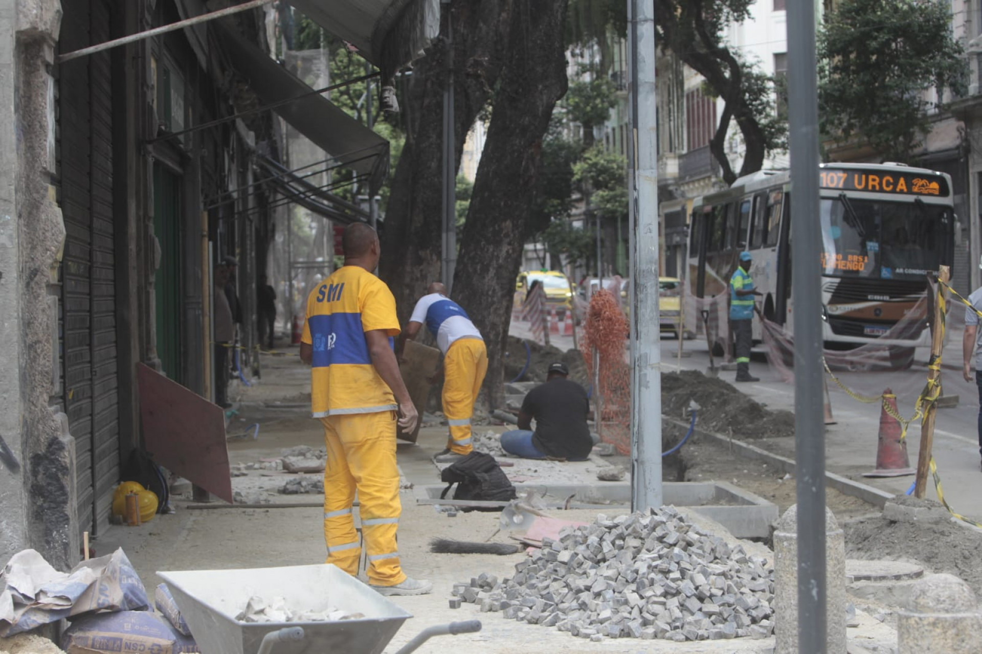 Obras na Rua da Carioca  - Reginaldo Pimenta / Ag&ecirc;ncia O Dia