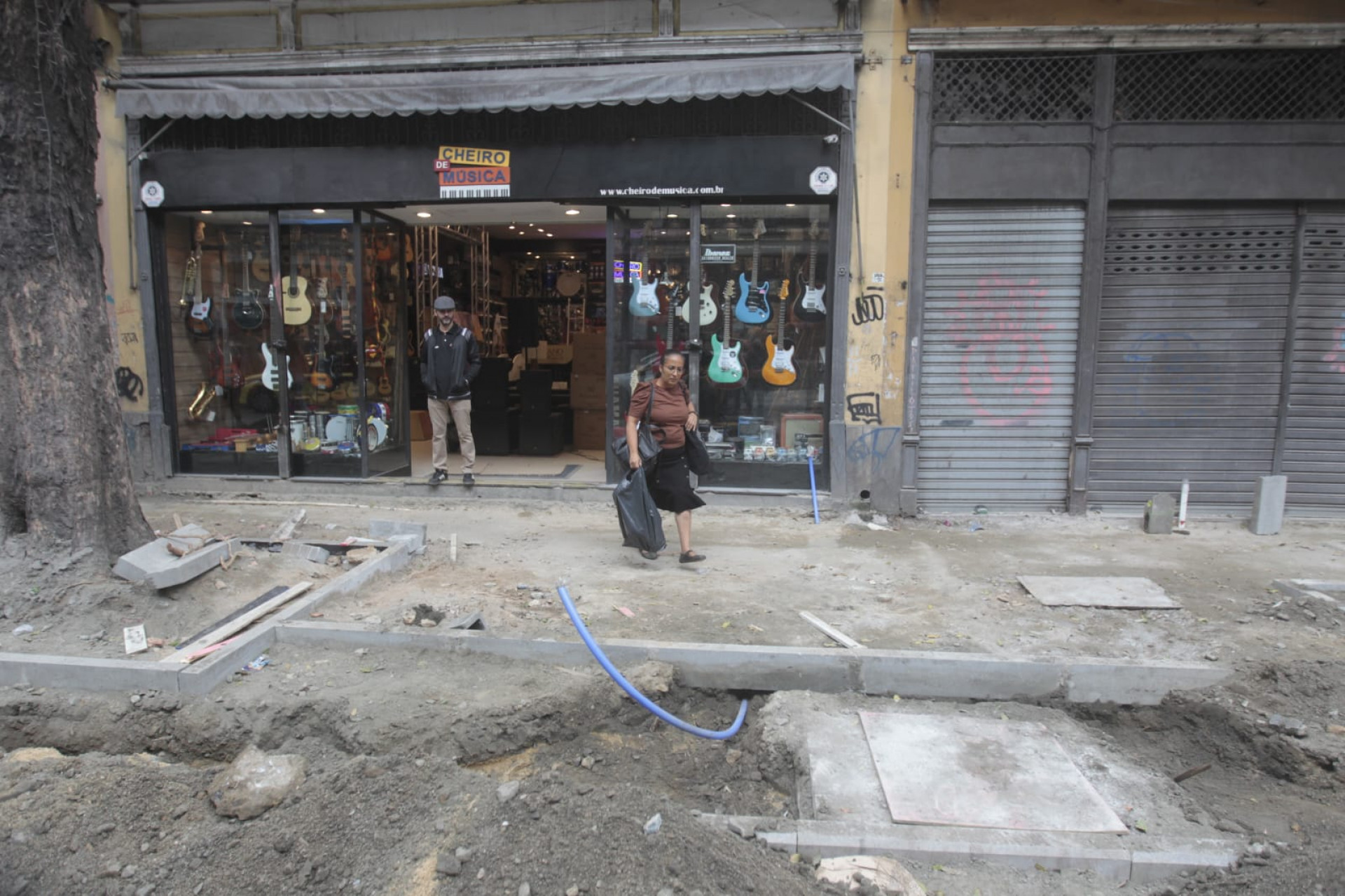 Obras na Rua da Carioca  - Reginaldo Pimenta / Ag&ecirc;ncia O Dia