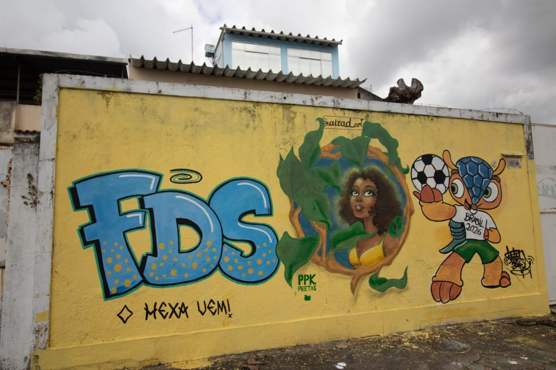 Rua Taturana, em Vicente de Carvalho, recebe pinturas para a Copa do Mundo - Érica Martins/Agência O DIA
