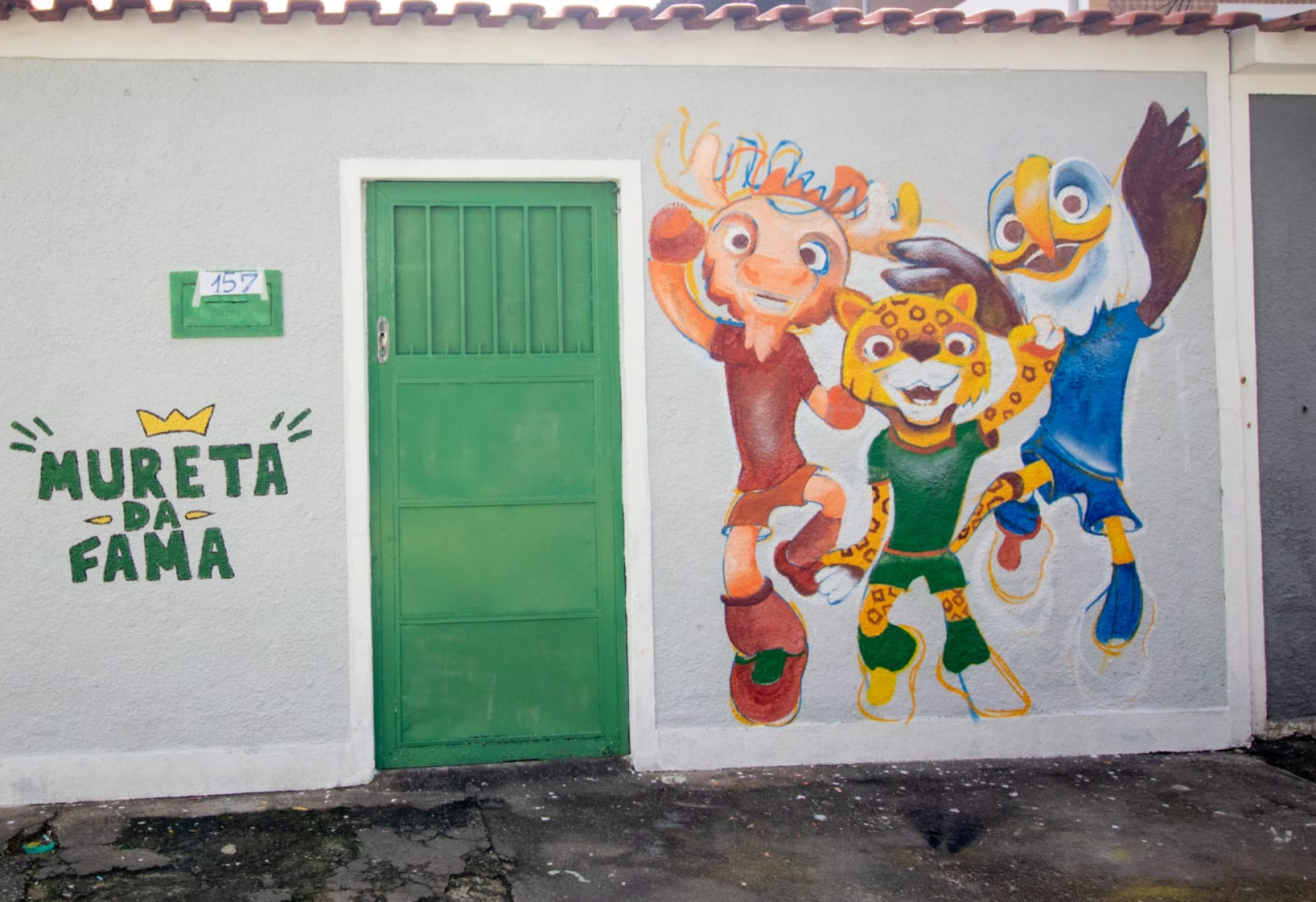 Rua Taturana, em Vicente de Carvalho, recebe pinturas para a Copa do Mundo - Érica Martins/Agência O DIA