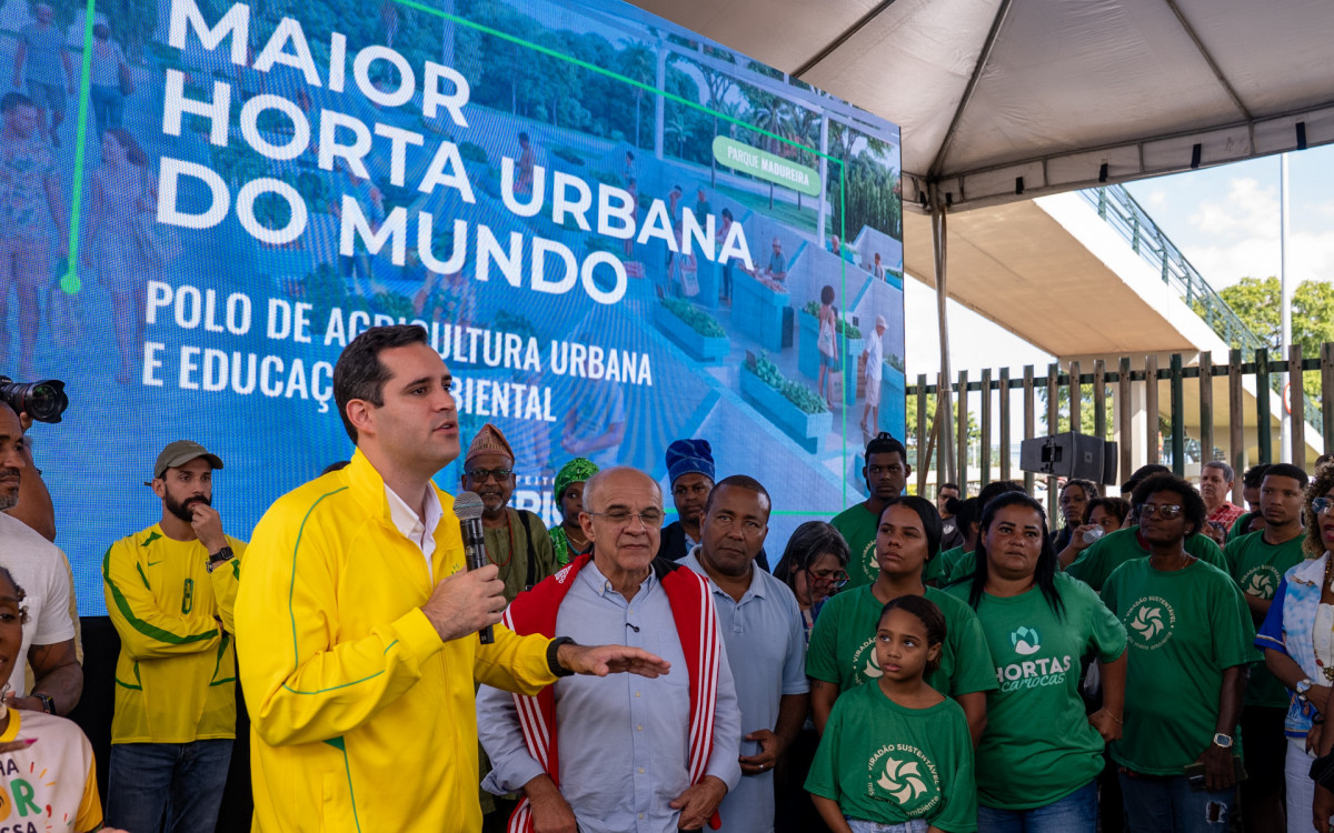 Prefeito do Rio, Eduardo Cavaliere acompanhou o início das obras da maior horta urbana do mundo, em Madureira