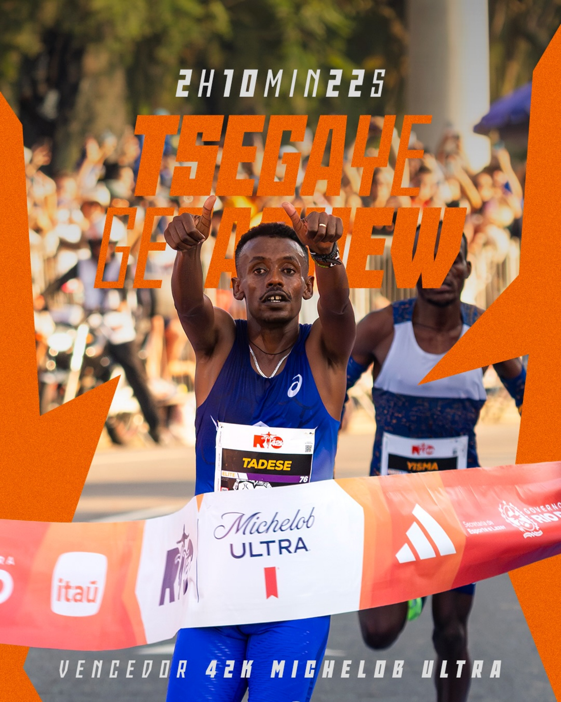 Tsegaye Getachew venceu prova masculina na Maratona do Rio de 42 km - Reprodução / Instagram