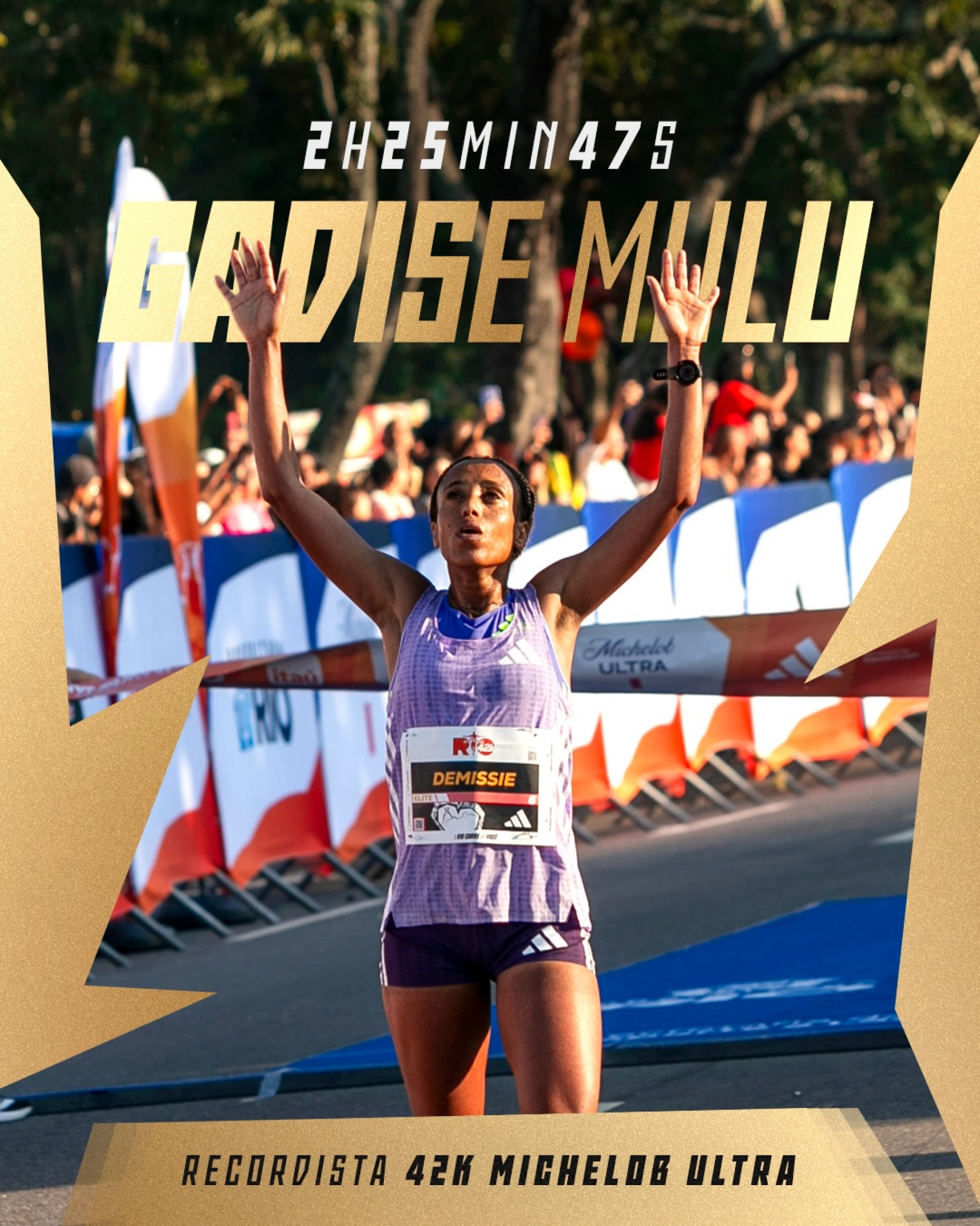 Dadise Mulu venceu a prova feminina na Maratona do Rio de 42 km - Reprodução / Instagram