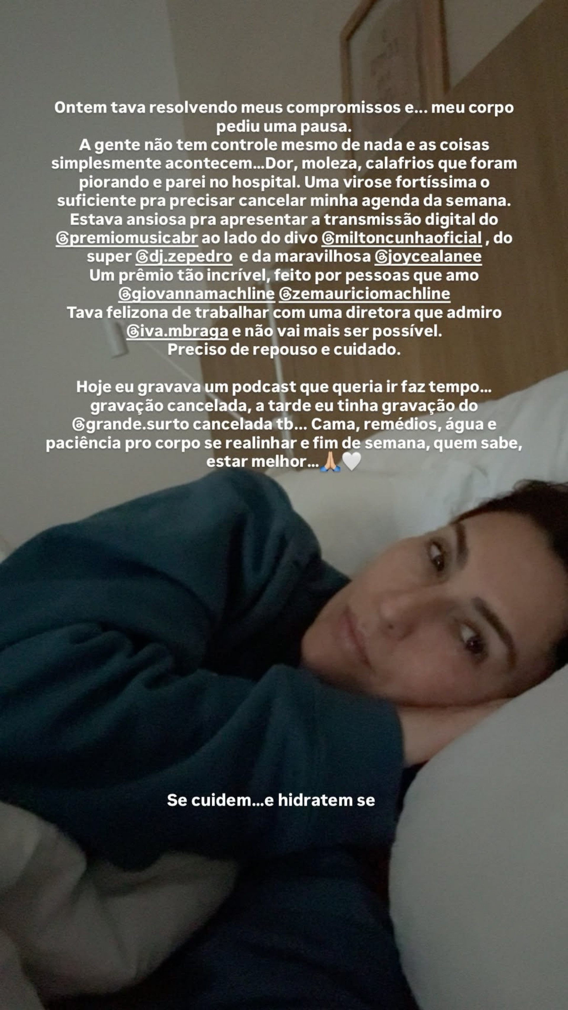 Fernanda Paes Leme é diagnosticada com virose e cancela comp