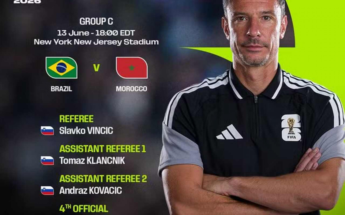 Fifa define &aacute;rbitro esloveno para a estreia do Brasil na Copa do Mundo