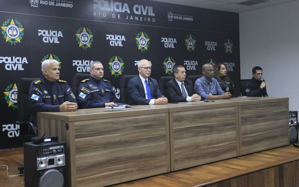 Coletiva de imprensa na Cidade da Polícia - Reginaldo Pimenta/Agência O DIA
