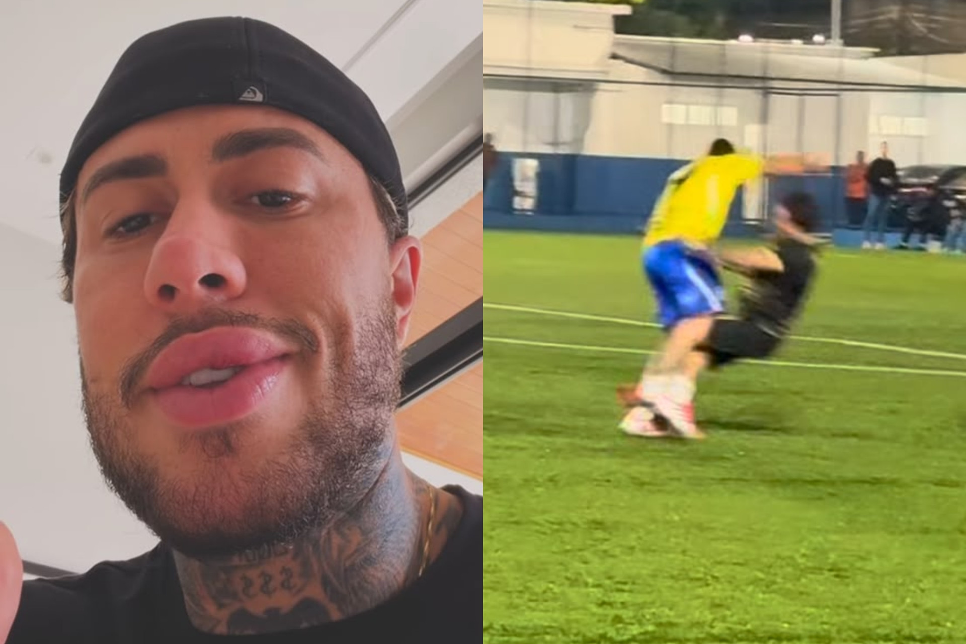 MC Daniel leva cotovelada na boca em jogo beneficente e disp