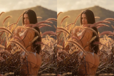 Ex-BBB Fernanda Bande posa de biquíni em meio à natureza