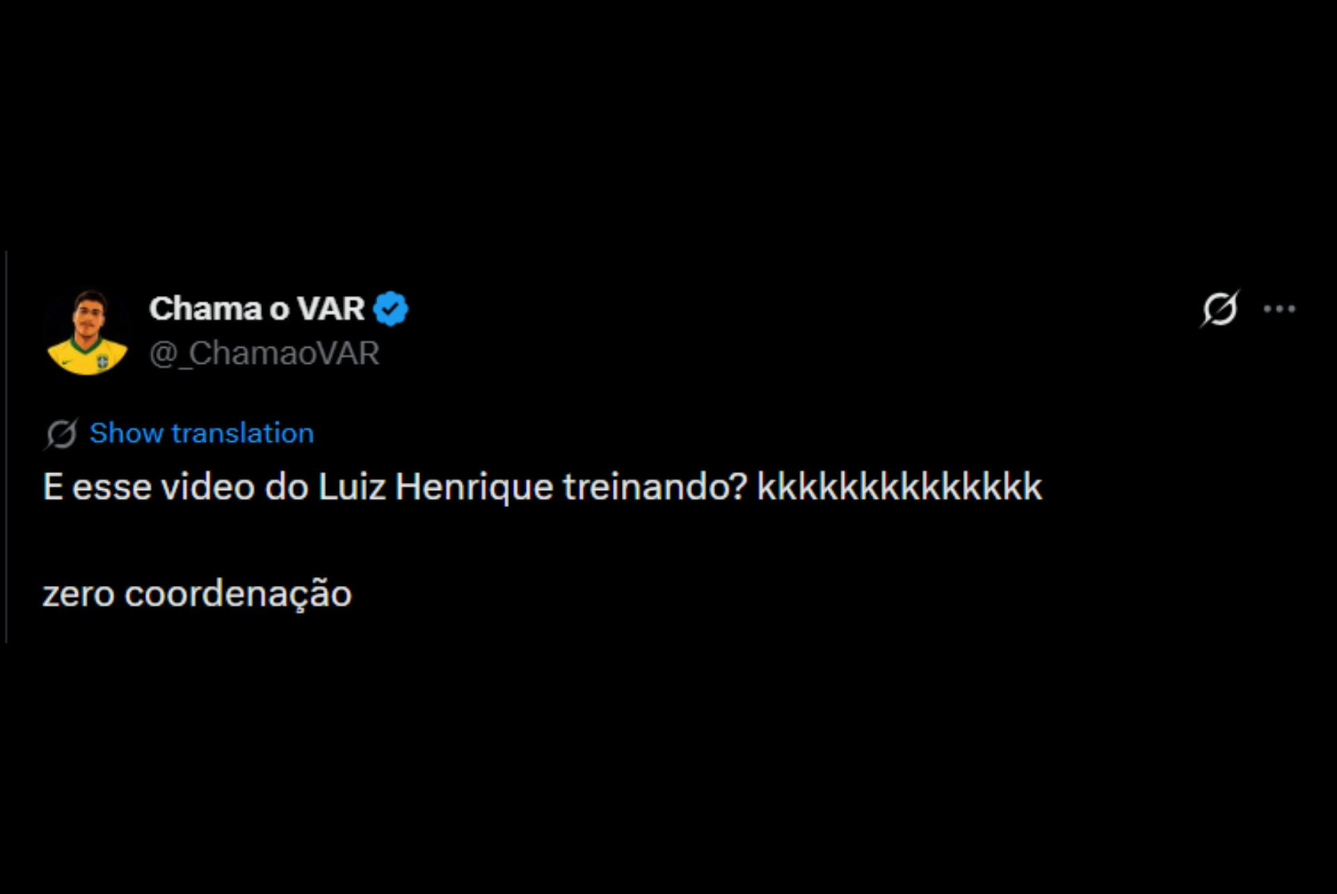 Coordenação motora de Luiz Henrique gera zoações na web - Reprodução / X