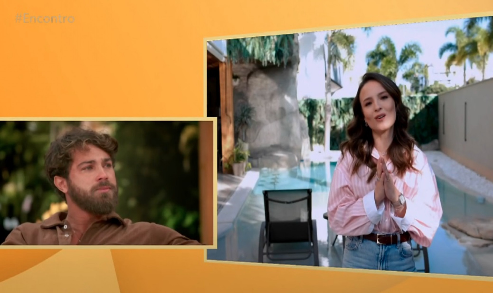 André Luiz Frambach se emociona com recado de Larissa Manoela  - Reprodução de vídeo / TV Globo