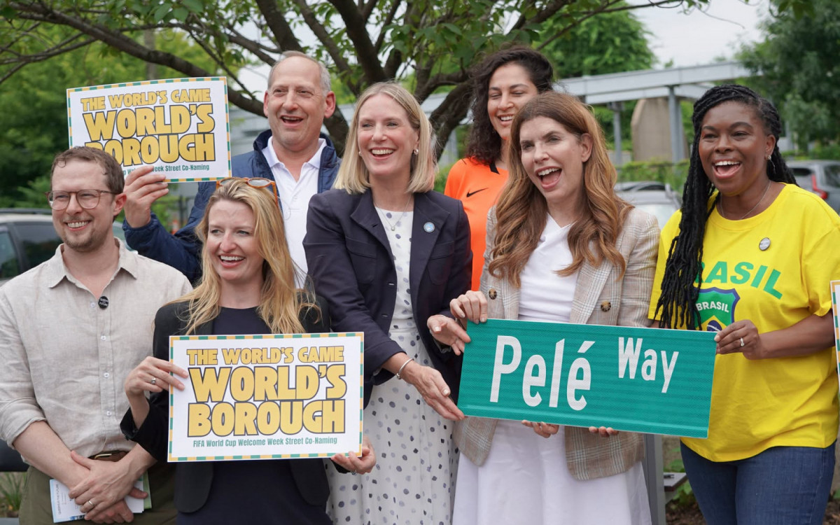 Homenagem a Pel&eacute;, que ganhou rua com o seu nome em Nova York