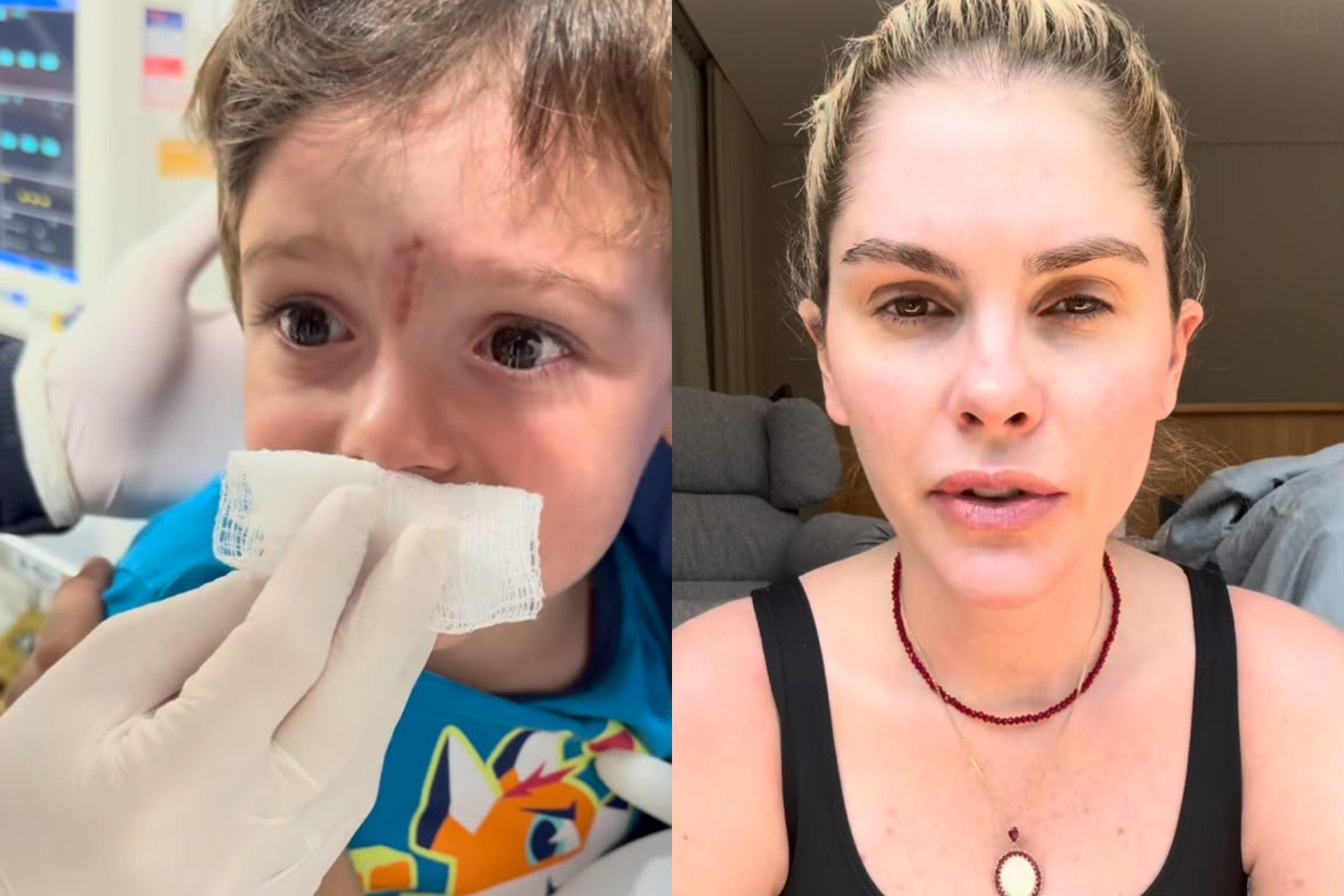 Bárbara Evans relata acidente doméstico com filho e expõe fe