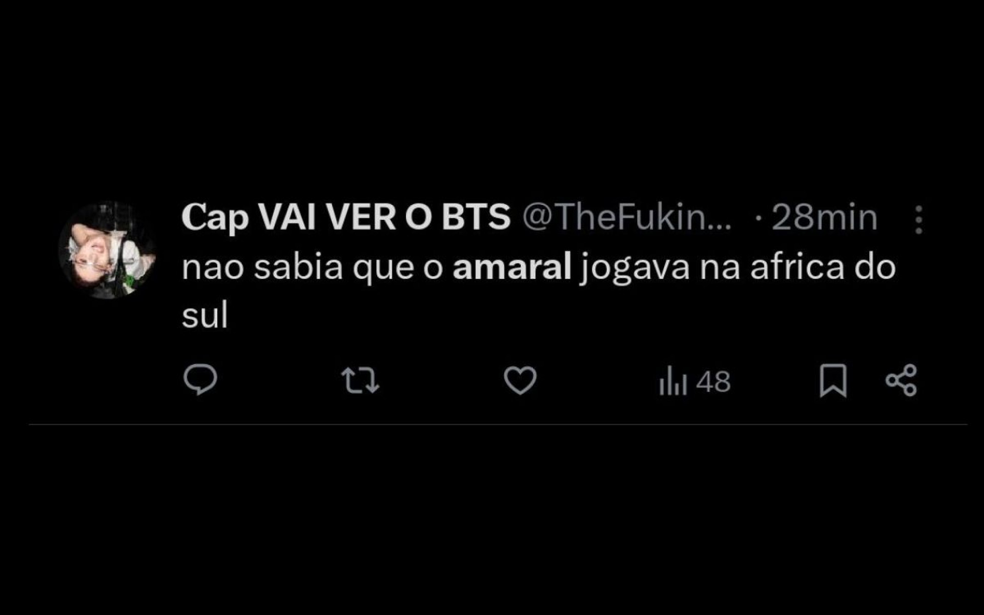 Semelhança entre Amaral e jogador da Àfrica do Sul viralizou na Web - Reprodução / X