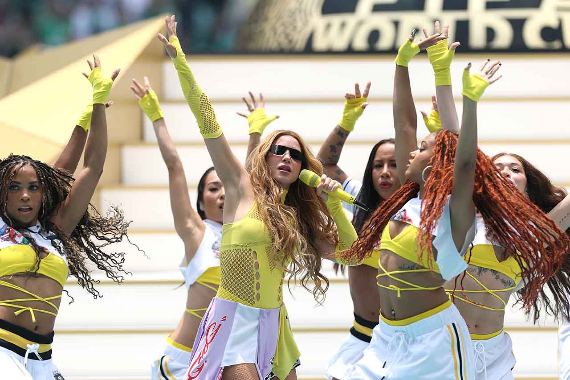 MEXICO CITY, MEXICO - JUNE 11: Shakira performs during the Opening Ceremony before the FIFA World Cup 2026 Group A match between Mexico and South Africa at Mexico City Stadium on June 11, 2026 in Mexico City, Mexico. (Photo by Carl Recine/Getty Images)