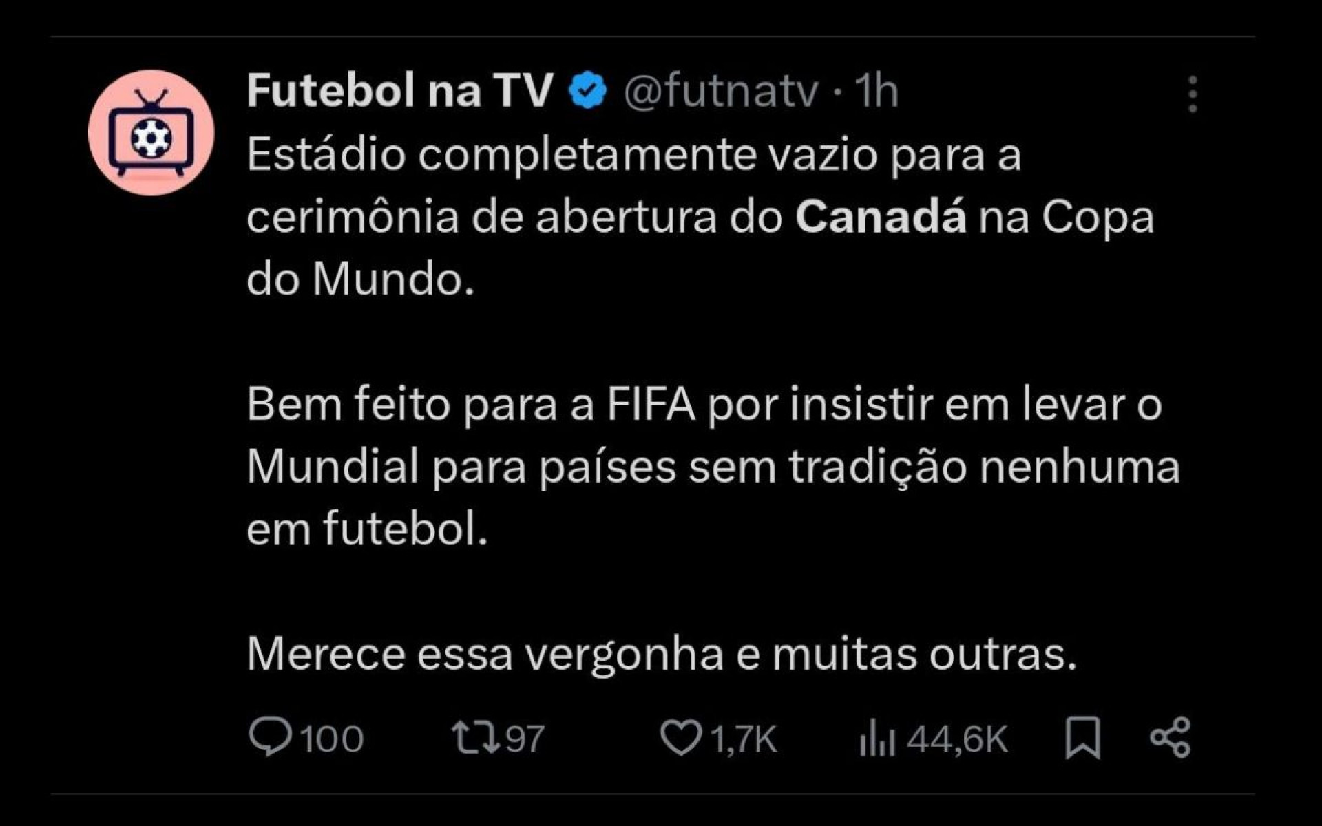 O baixo público no show de abertura chamou atenção nas redes - Reprodução / X