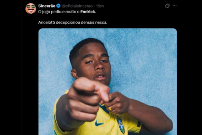 Endrick fica no banco e torcedores cobram Ancelotti após empate do Brasil
