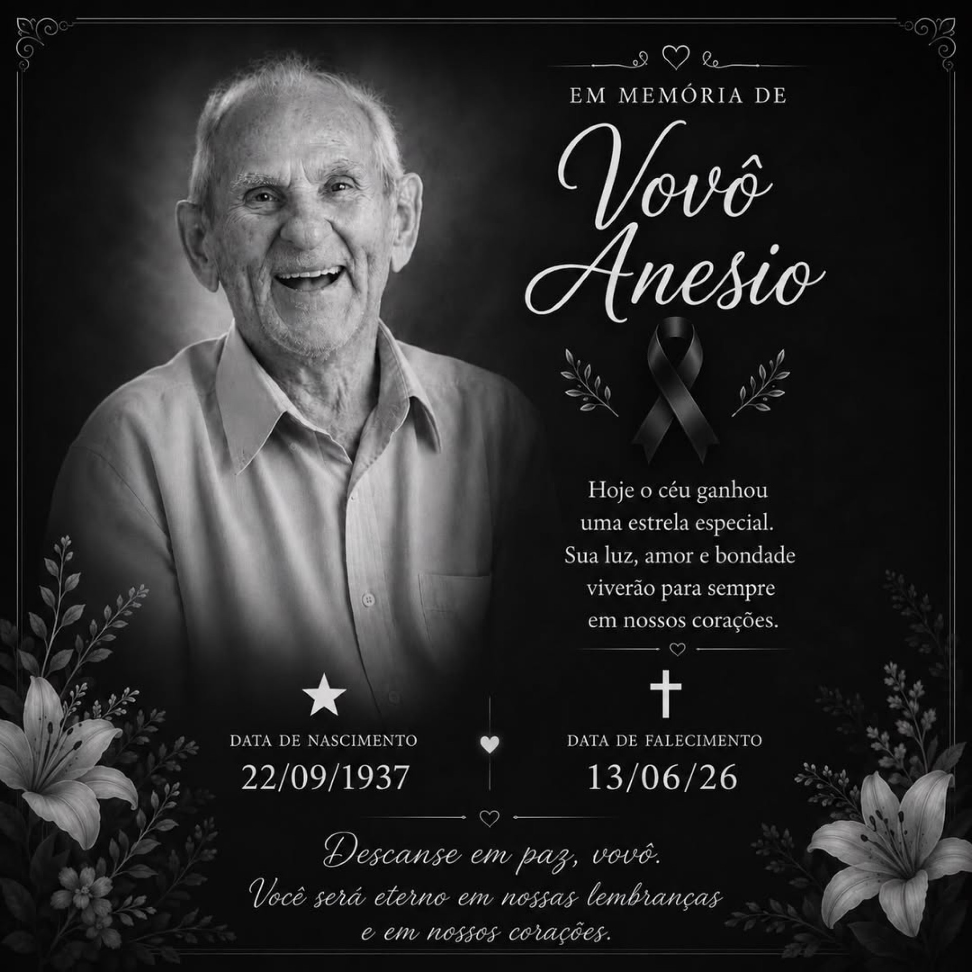 Influenciador Vov&ocirc; An&eacute;sio morre aos 88 anos  - Reprodu&ccedil;&atilde;o /Instagram 