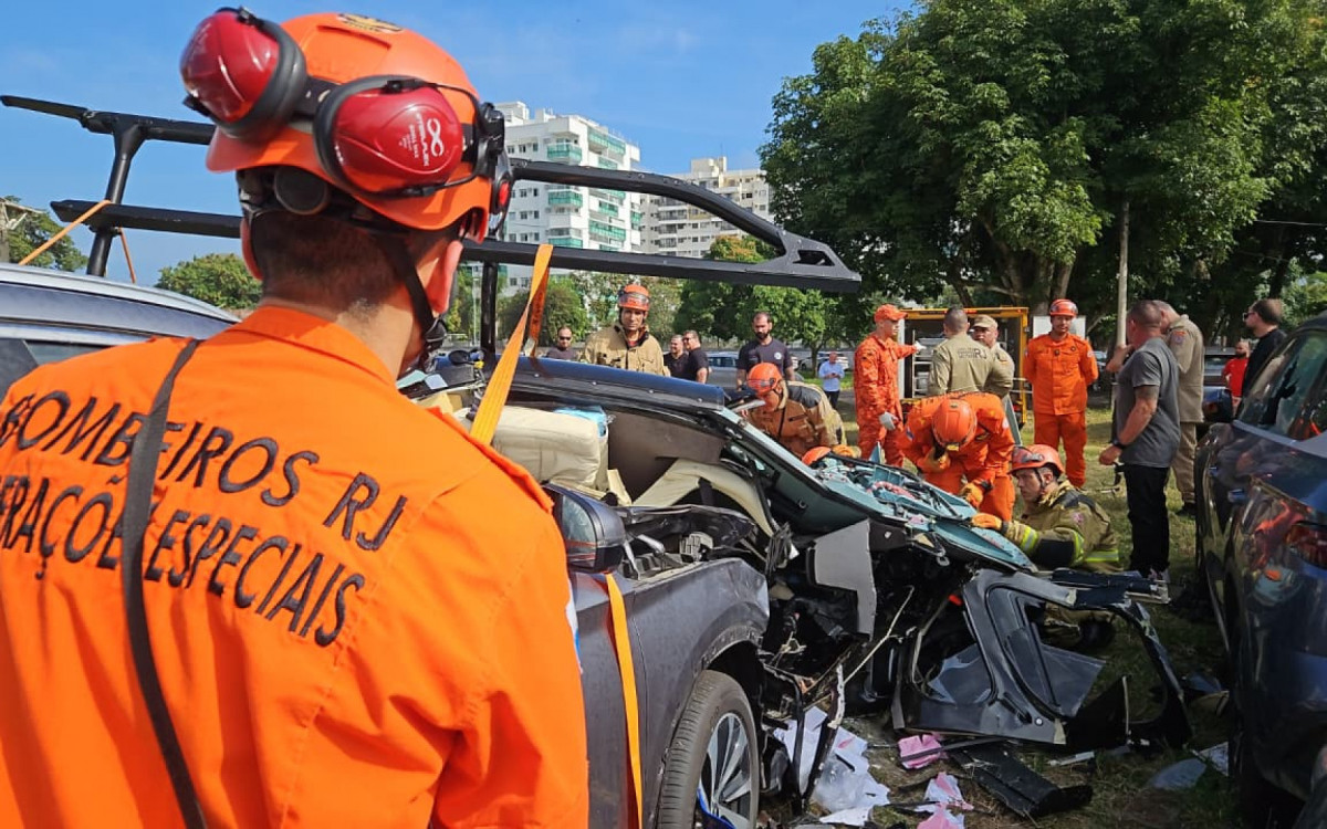 Fotos revelam partes das aeronaves espalhadas pelo local e a dimensão dos danos causados - Ângela Góes /CBMERJ